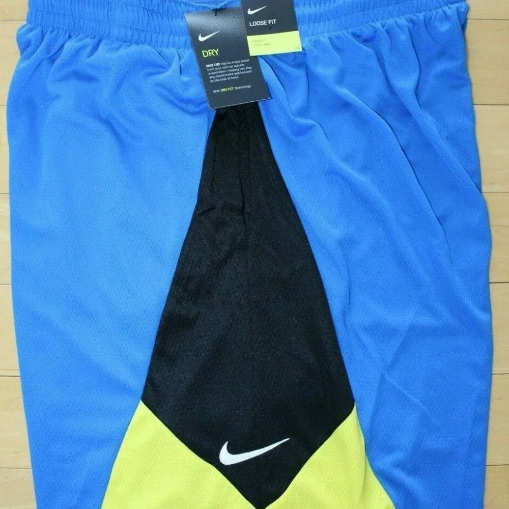 NWT NIKE BIG TALL DRI FIT SHORTS BLUE BLACK YELLOW 3XL 4XL‎